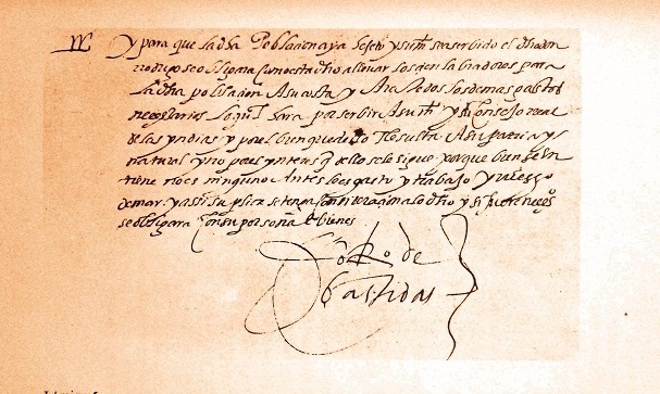  Fragmento del escrito de petición de Rodrigo de Bastidas al Consejo de Indias para poblar, 1519