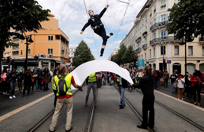 Manifestaciones en Francia en el Día del Trabajo
