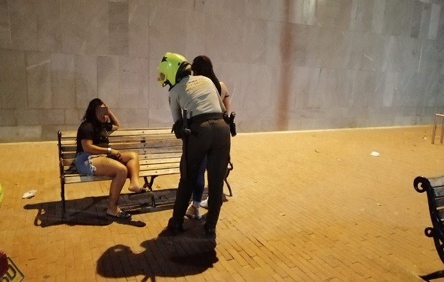 Operativos de la Policía en el Parque Bolívar de Santa Marta