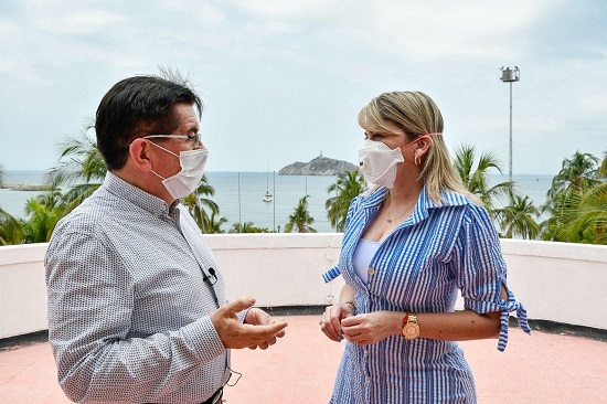 La mandataria de los samarios, Virna Johnson, expuso ante el Ministro de Salud una serie de acciones que han permitido mitigar el impacto de la pandemia en Santa Marta.