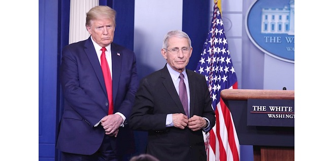 El presidente de EE.UU., Donald Trump, junto al principal epidemiólogo del país, Anthony Fauci. EFE