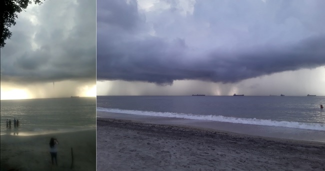 Fotos del paso de una tromba marina por las playas de Bello Horizonte en Santa Marta.