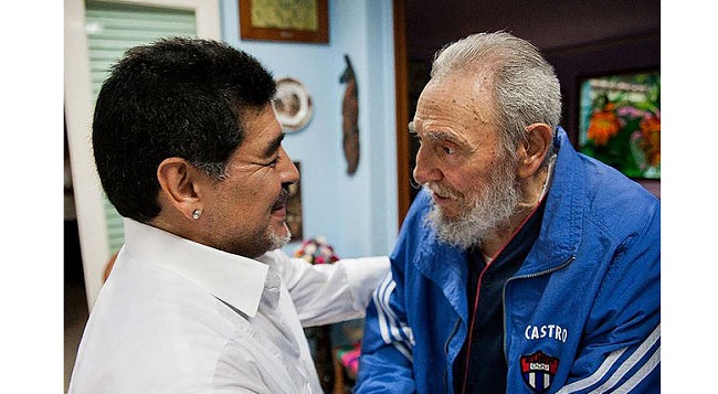 Diego Maradona y Fidel Castro.
