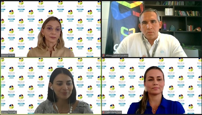 La rueda de prensa se realizó de manera virtual con la participación de Alfonso Lastra Fuscaldo, Presidente ejecutivo de CamComercio, Beatriz Dávila de Invest in Santa Marta y Dalys Daza, directora de servicios empresariales de CamComercio.