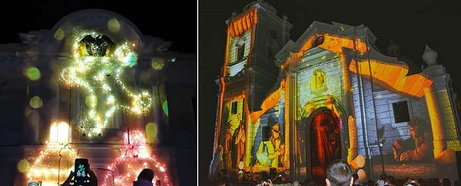 Video mapping navideño en Santa Marta.