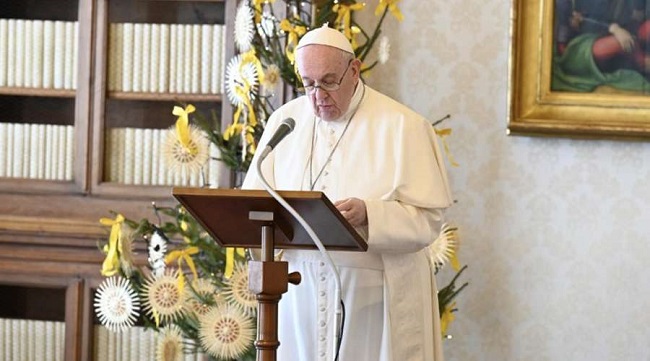 El Papa Francisco en el Ángelus. Foto: Vatican Media.