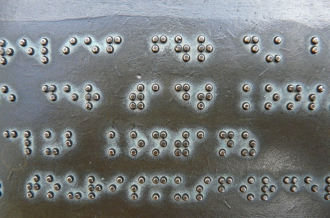 Sistema de escritura Braille.