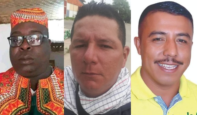 Fredman Herazo, Fermiliano Meneses y Robinson Quino, víctimas.