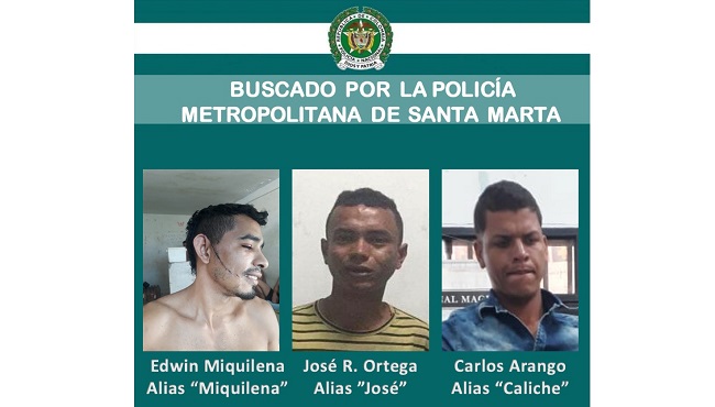 Se fugaron tres presos en Santa Marta.