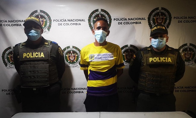 Eduardo Miranda Ramírez, fue detenido por la Policía Metropolitana en el barrio Córdoba de Ciénaga.