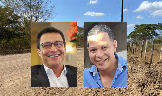 Carlos Caicedo Omar, Gobernador del Magdalena y Roberto Pérez, alcalde del municipio de Pivijay.