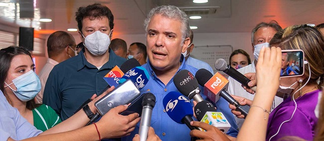El Presidente Iván Duque que lo que se necesita es que todos los colombianos demos una voz de rechazo, clara y al unísono, contra el Eln.