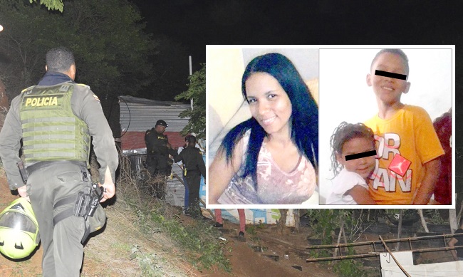 Emperatriz Linares Fernández y sus dos hijos, asesinados a puñaladas en su casa.