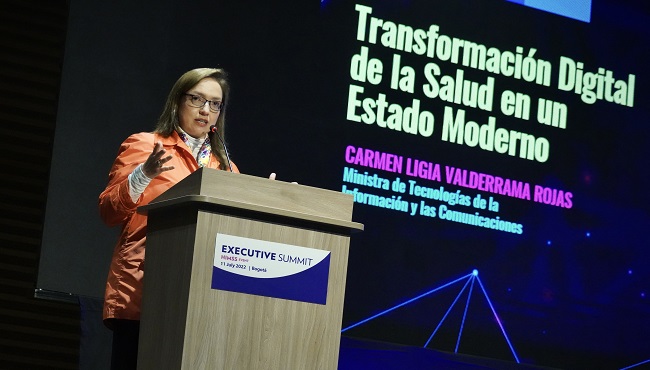 La afirmación la hizo la Ministra Carmen Ligia Valderrama Rojas, durante el evento Executive Summit Himss.