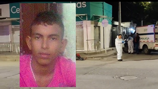 El cuerpo sin vida del joven Freddy Miguel Cervantes Zambrano, quedó en plena vía de la intersección de la calle 6 con carrera 11 en Gaira.