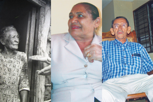 Juana Arias la mujer que provocó el canto 'La patillalera' , Carmen Ramona Bracho la nieta de Juana Arias Y Luis Manuel Hinojosa Sierra el dueño del camión que se llevó a Carmen Bracho 