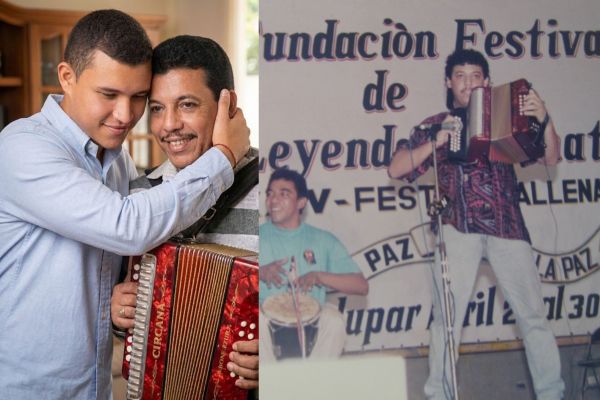 ‘Juancho’ Rois hijo y padre, en la foto de Inteligencia Artificial que se reactivó.  Foto: Juan Rincón