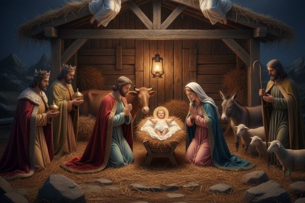 Imagen referencial de un pesebre de Navidad. Foto creada con IA