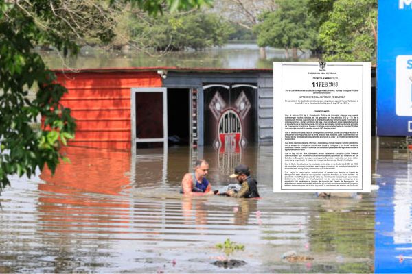 ersonas intentan rescatar sus pertenencias este sábado luego de una nueva creciente del río Sinú que afectó el barrio El Dorado en Montería (Colombia). El presidente colombiano Gustavo Petro anunció que decretará un nueva emergencia social, económica y ambiental para hacerle frente a las inundaciones que afectan gran parte de Colombia. EFE/ Carlos Ortega. Hoja de decreto Foto Presidencia de Colombia