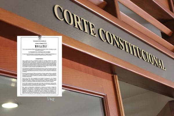Foto Corte Constitucional; captura de decreto Presidencia de Colombia