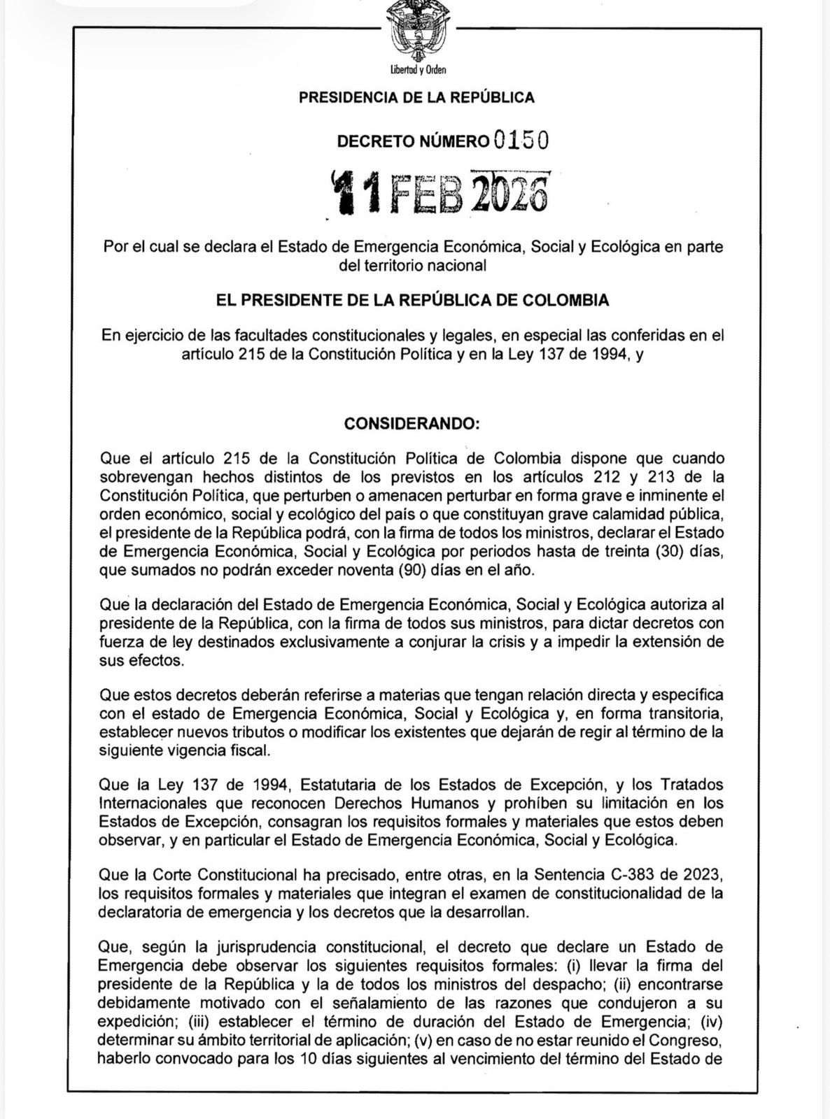 Foto Presidencia de Colombia