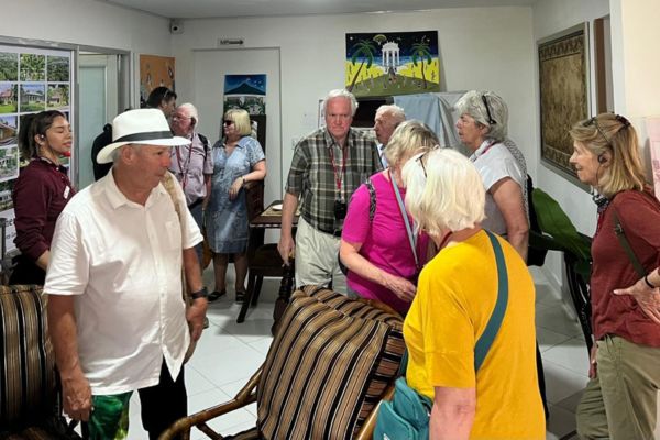 La recepción de los cruceristas en el museo fue fundamental para exponer el la historia y legado del banano en Santa Marta y el Magdalena. Foto Museo del Banano