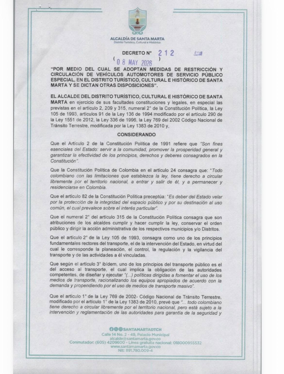 Decreto 212.