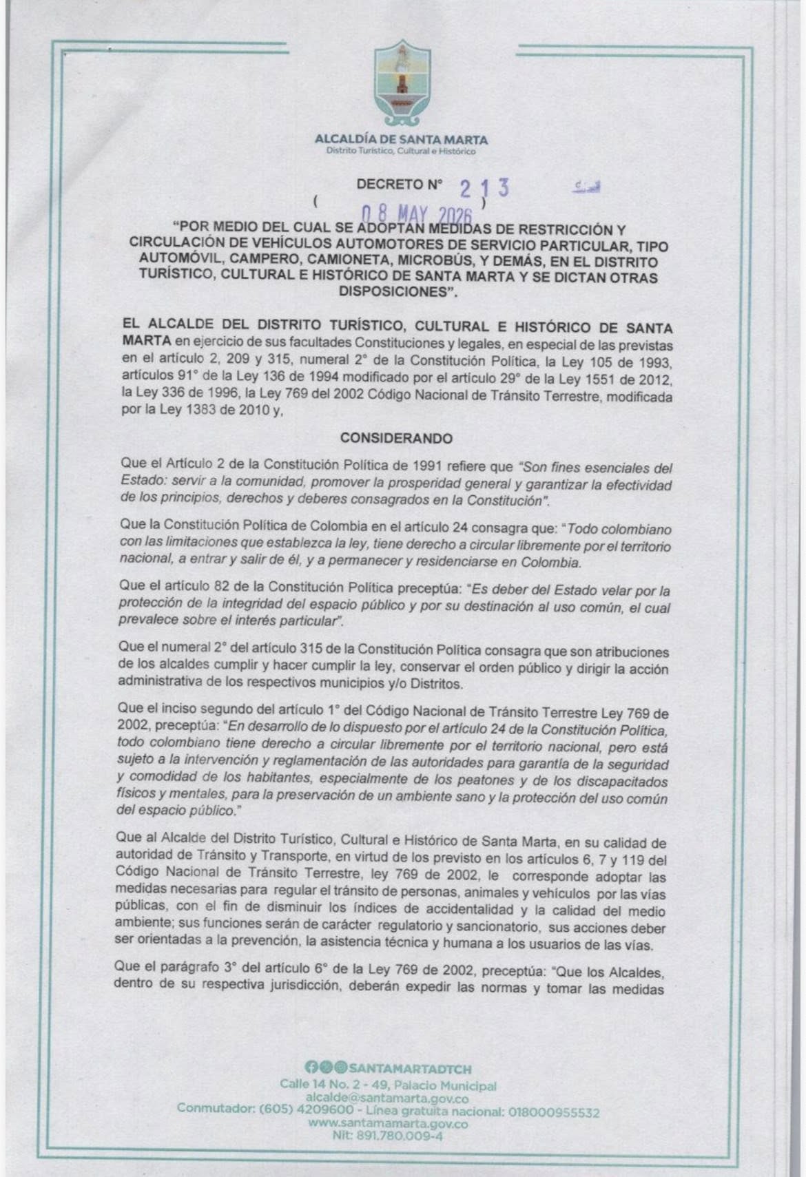 Decreto 213.