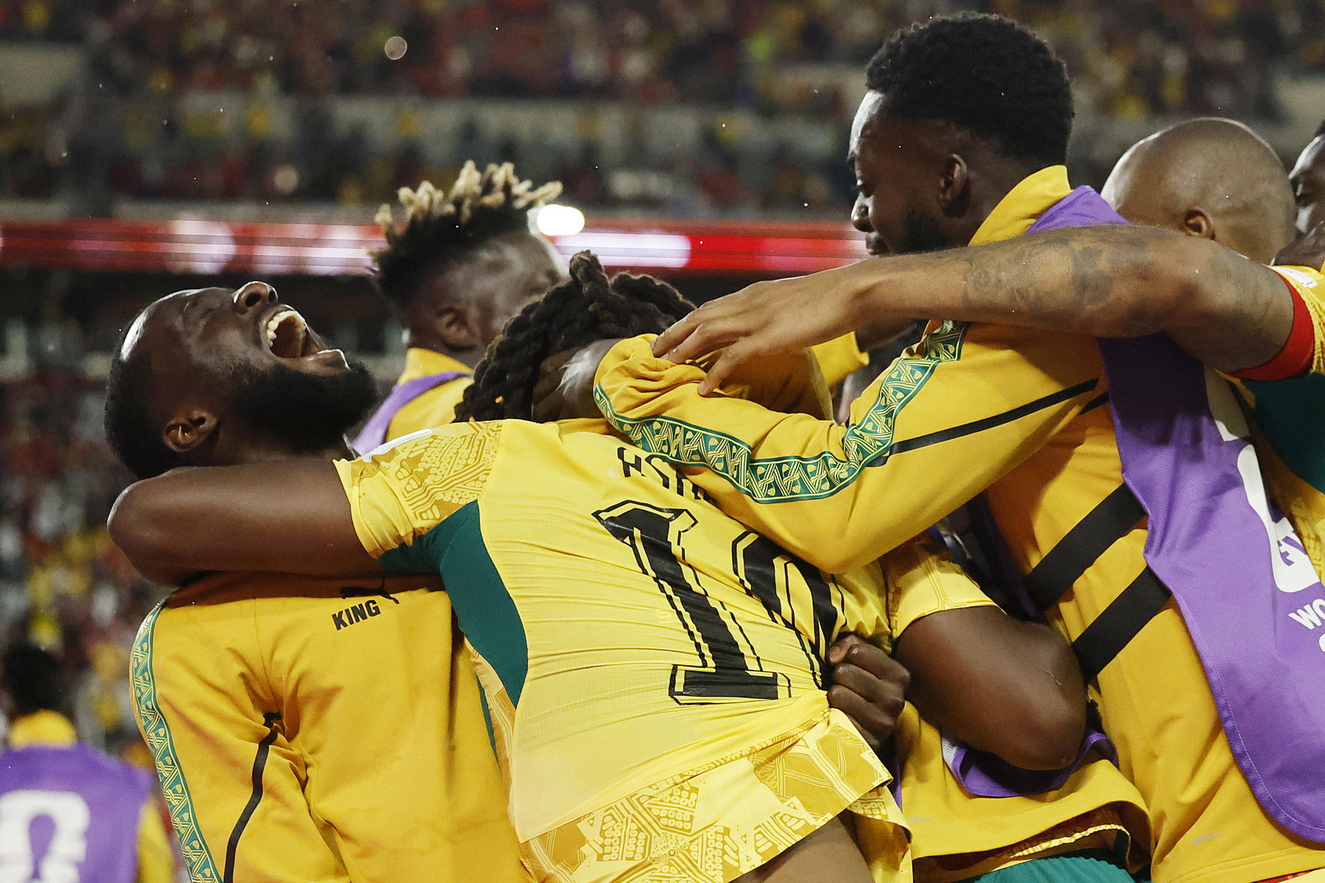 Jugadores de Ghana celebran un gol este miércoles, en un partido del grupo L del Mundial de la FIFA 2026 entre Ghana y Panamá en el estadio BMO en Toronto (Canadá). EFE/ Bienvenido Velasco