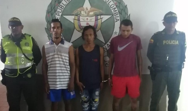 Fausto Baleta Manga, Xavier Betancourt Montero y Anain Romero Ocampo, detenidos.