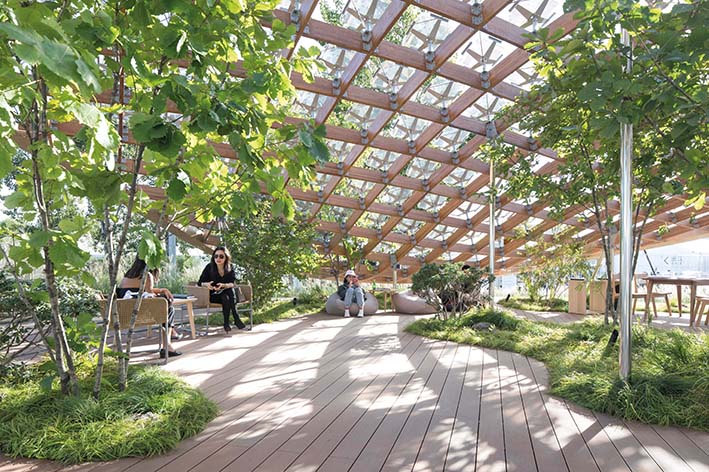 Interior de la casa ‘Jardín viviente’ expuesta en Pekín.