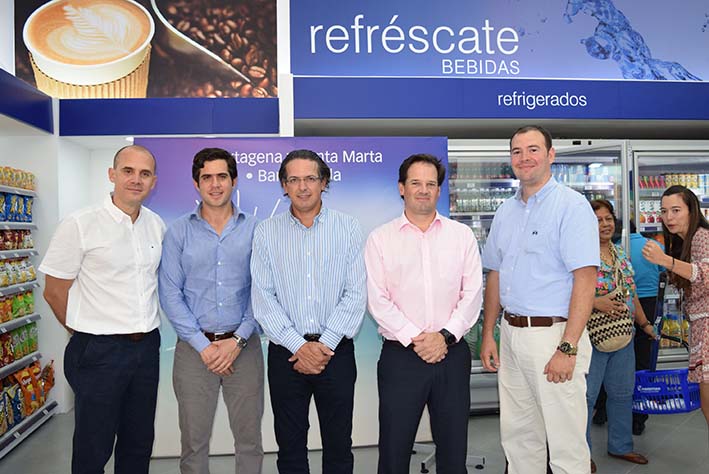 Christian Echavarraneta, gerente de Operaciones; Teodoro Zubillaga, Country Mánager; Pedro Luis Angarita, presidente Corporativo; Enrique González, vicepresidente Comercial y Andrés Alcocer, gerente de Operaciones en Santa Marta.