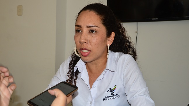 Karlina Jiménez, coordinadora comercial de la corporación Santa Marta Vital y una de las voceras de la campaña.