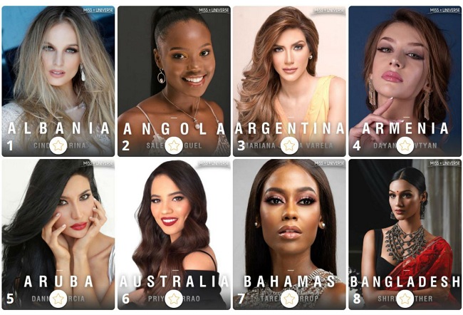 Algunas de las participantes del concurso. Foto tomada de la página de Miss Universo. 