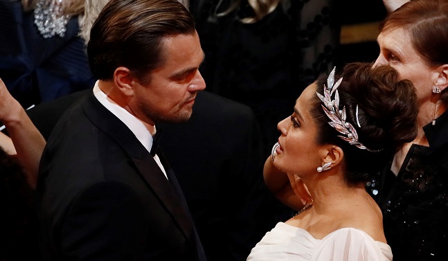 Leonardo DiCaprio y Salma Hayek