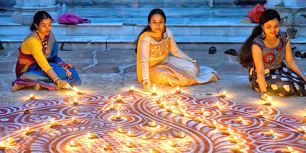 Diwali o Fiesta de las Luces, celebración de Año Nuevo en la India.