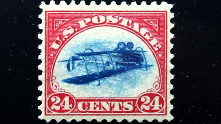 Sello postal valuado en un millón de dólares, de US Postal Service, 1920.