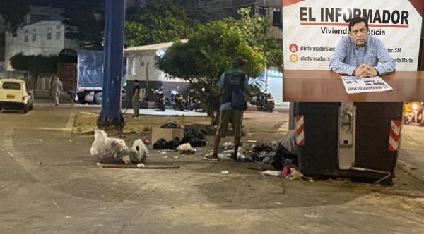 En la imagen se observa como una persona en condición de calle extrae material aprovechable, dejando tiradas las bolsas causando la contaminación en el lugar. 