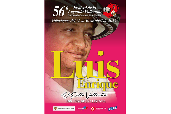 Afiche promocional del 56 Festival de la Leyenda Vallenata - 26 al 30 de abril 2023.