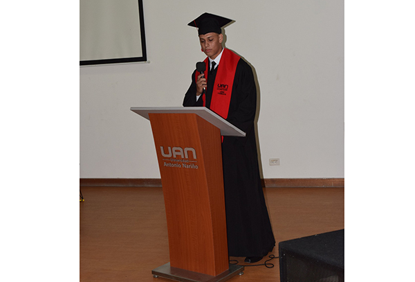 José Vanegas, expresó unas palabras de agradecimiento a la Universidad Antonio Nariño.