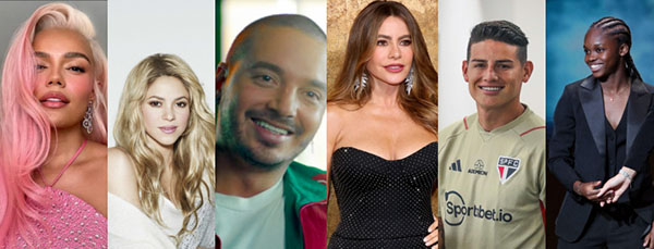 Karol G, Shakira, J Balvin, Sofía Vergara, James Rodríguez y Linda Caicedo, fueron algunos de los colombianos más influyentes del mundo en 2023.