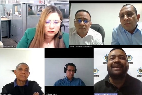 Audiencia de interrogatorio al alcalde de Remolino José David Escorcia, realizada el pasado martes de manera virtual por el Tribunal Contencioso Administrativo del Magdalena, a cargo del magistrado ponente Adonay Ferrari.