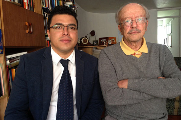 Otilio López con el maestro Javier De Restrepo, con quien tuvo una gran amistad de alumno a maestro.