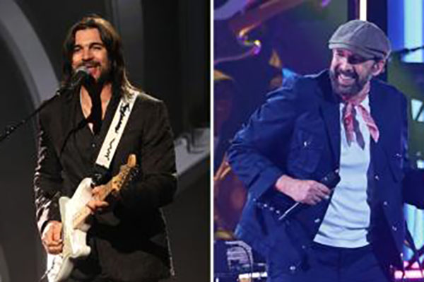 El cantante Juanes y Juan Luis Guerra. 
