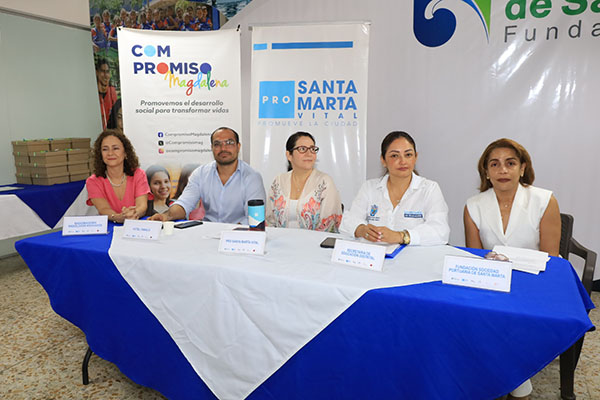 Cristina Noguera, Gerente de Radio imágenes Radiología Asociados; Juan José Pérez gerente Hotel Tamacá; Juliana Medina Directora ejecutiva pro Santa Marta Vital; Sandra Muñoz secretaria de Educación Distrital; Yolanda Mendoza Directora de la Fundación Sociedad Portuaria. 