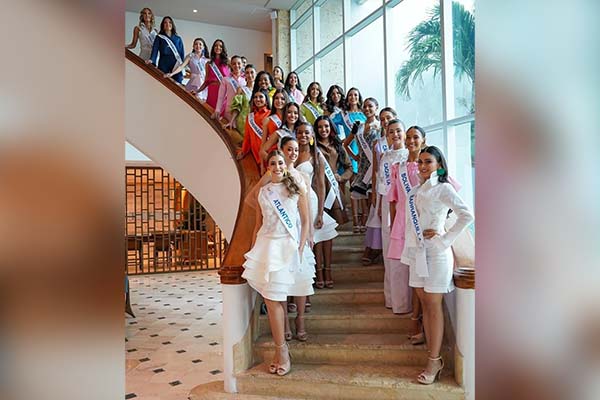 Grupo de candidatas a señorita Colombia en las escaleras de un salón del Hotel Hilton en Cartagena. Foto @reinadocolombia en instagram Grupo de candidatas a señorita Colombia en las escaleras de un salón del Hotel Hilton en Cartagena. Foto @reinadocolombia en instagram