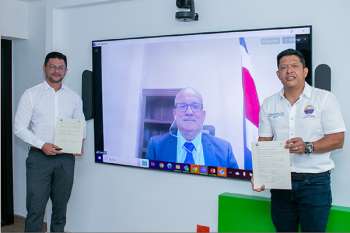 El Rector de Unimagdalena y el Director de formación pedagógica de la UTN de Costa Rica, Daniel Láscarez,  formalizaron la nueva alianza